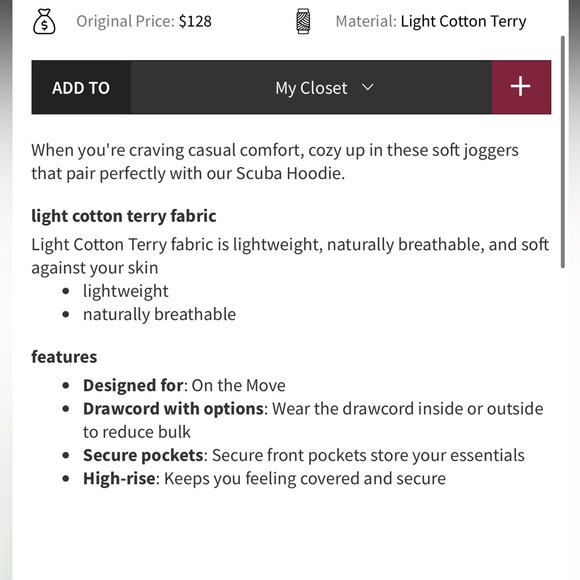 Lululemon Scuba Joggers Size 0 NWT - Picture 6 of 6